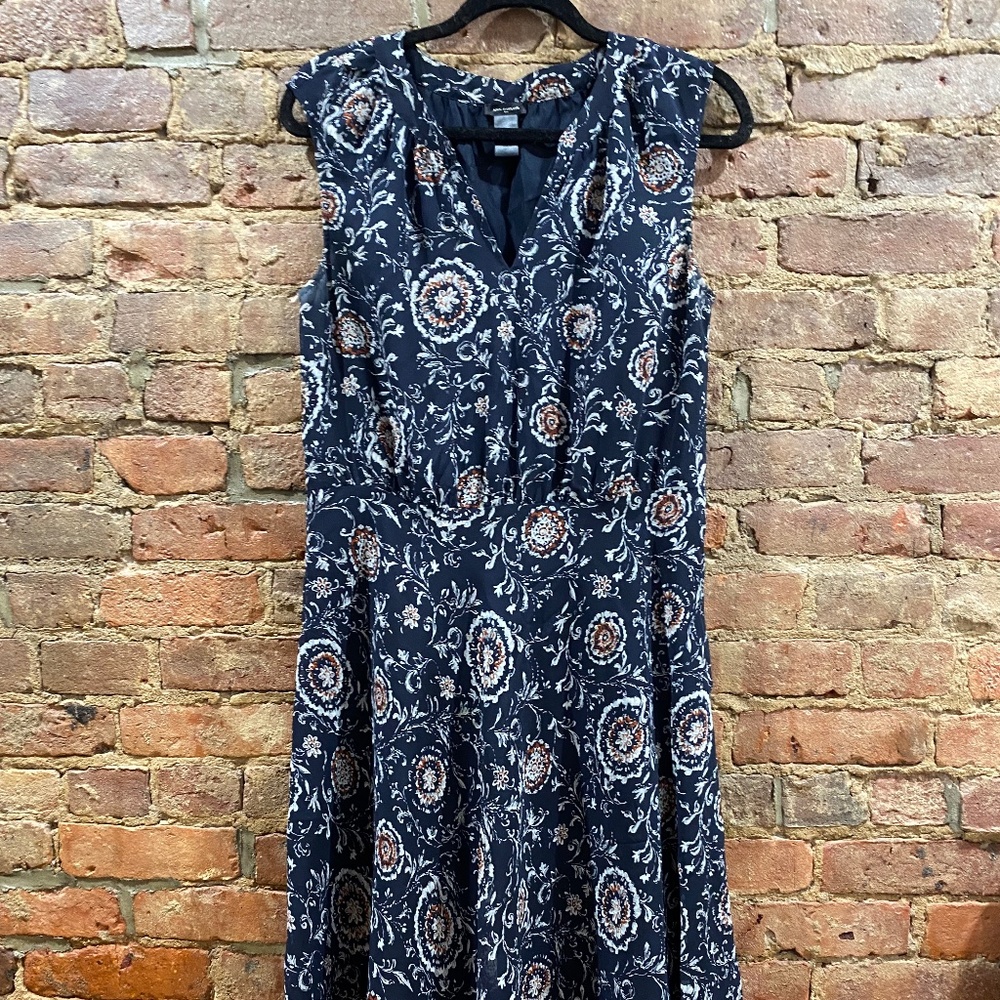 Floral Blue Midi Work Dress